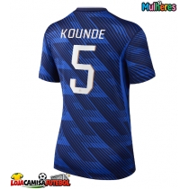 Camisa de Futebol França Jules Kounde #5 Equipamento Principal Mulheres Mundo 2026 Manga Curta